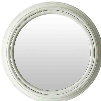 Lauren Taylor - Miroir rond avec cadre blanc