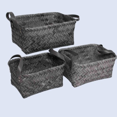 Lauren Taylor - Panier de rangement Chevron Gris-29X21X14