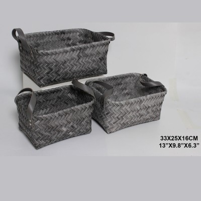Lauren Taylor - Panier de rangement Chevron Gris 33X25X16cm