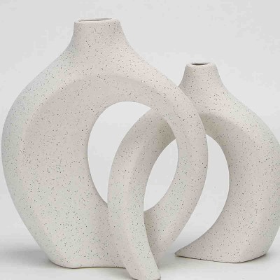 Lauren Taylor - Vases à emboîtement en céramique blanche