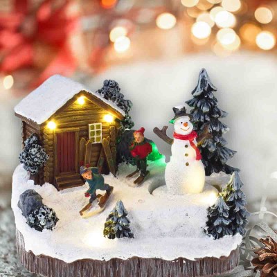 Lauren Taylor - Village de Noël - Bonhomme de neige musical à diodes électroluminescentes