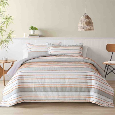 Lauren Taylor -TROY Ensemble de housses de couette 3 pièces en jacquard rayé