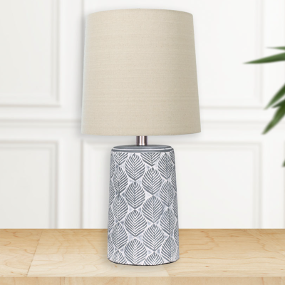  LAURENT TAYLOR - Lampe de table en céramique abat-jour en lin blanc antique