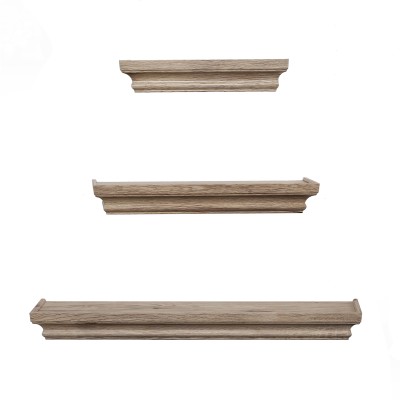 3pc Shelf Set Lt Wood Vintage