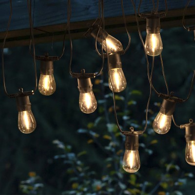 Lot de 10 guirlandes lumineuses solaires Edison, distance de 2 m