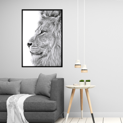 Canvas Framed 60x90 Lion Face