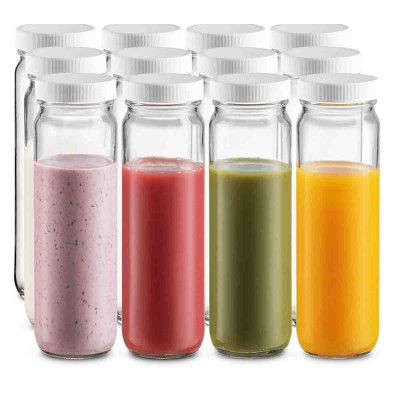 A La Cuisine Glass Bottles Set/12 with Lids and Straws