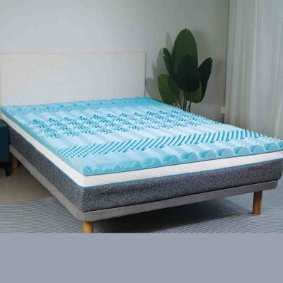 Maison Blanche - Surmatelas en mousse à mémoire de forme au gel 7 zones-bleu