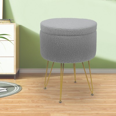 Atelier Du Nord - Velvet Storage Ottoman With Wood Legs