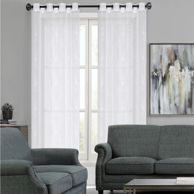 Grommet Panel 2pk 52x84 Marrakech White Embroidered