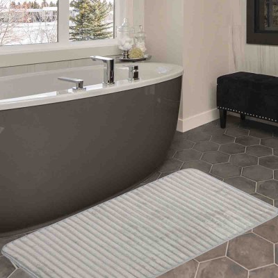 Lauren Taylor - Tapis de bain en mousse à mémoire de forme nervurée