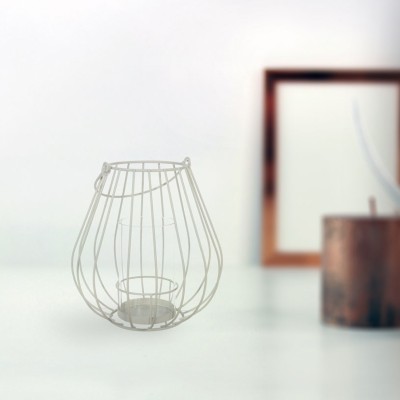 Lantern White Metal 23x23x24