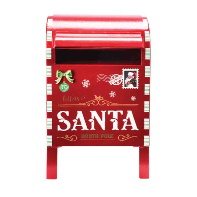 Boîte aux lettres en métal avec motif de Père Noël 20x33cm Rouge/blanc