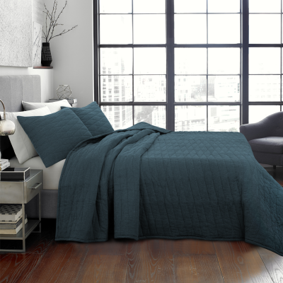 MIKKO Quilt 3pc Navy Cotton