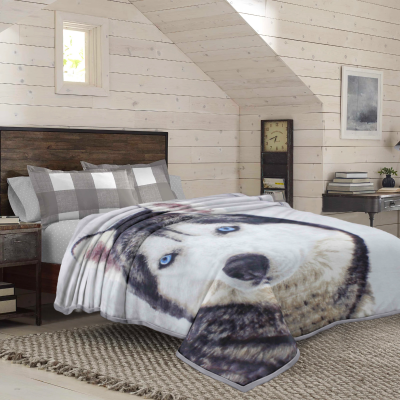 Mink Blankets Black Wolf
