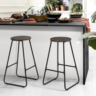 Morag Dkbrown Bar Stool W/metal Frame 45.7x45.7x71cm