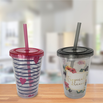 11.8 Oz Cup T With Straw 350ml