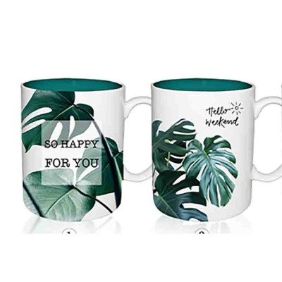 Mug With Green Leaves
