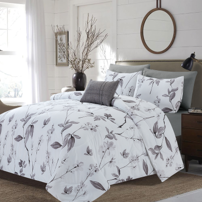 Comforter 5pc Full Naomi Grey