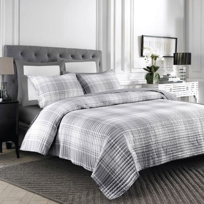 Nicole - 3 Piece Reversible Plaid Quilt Set