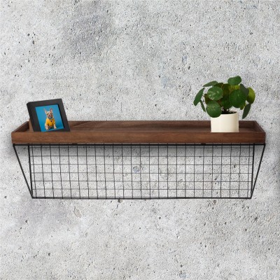 Wood & Metal Shelf 24x65x16cm