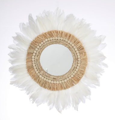 Round Feather Mirror