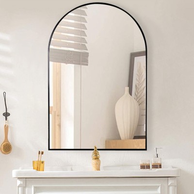 60x90" Arch Aluminum Mirror with Black Frame 