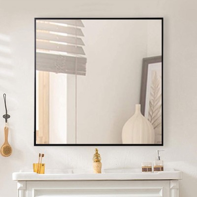60x60" Square Aluminum Mirror with Black Frame