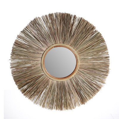  Straw Cattail Round Mirror 70cmx70cm
