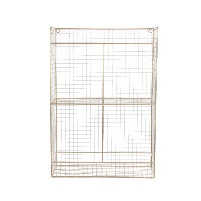 Panier d'étagère en métal or