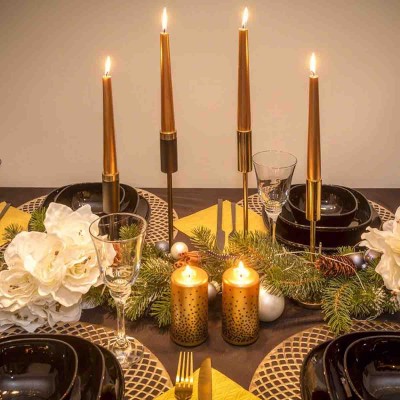 Set de 6 bougies d'or