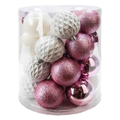 Lot de 27 ornements boule pailletés