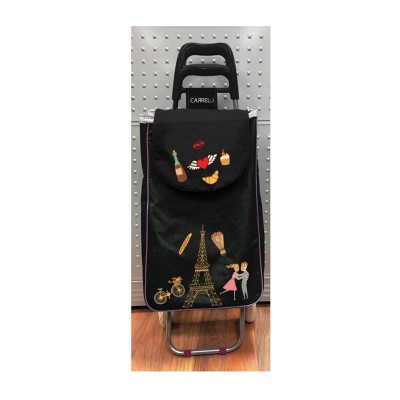 Shopping Trolley Bag Blk & Paris