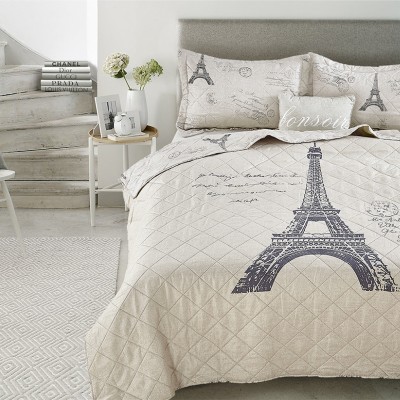 Quilt F/q 4pc Bonsoir Paris Linen Black