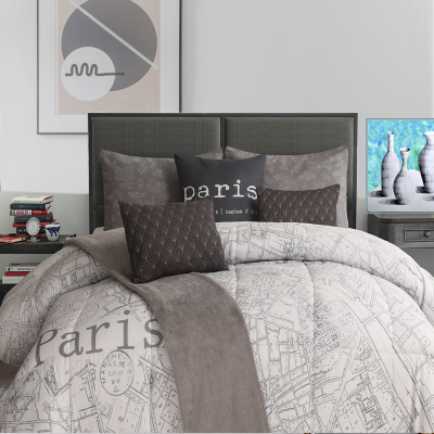 Paris- Comforter Set Grey