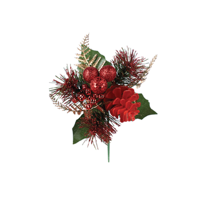 Decorated Pine Pick With Plastic Pinecone