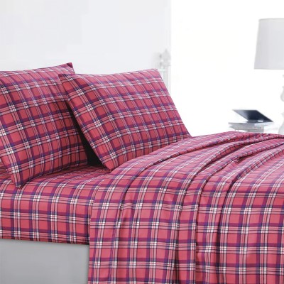 Pretty Pink - Sheet Set Plaid Microfiber