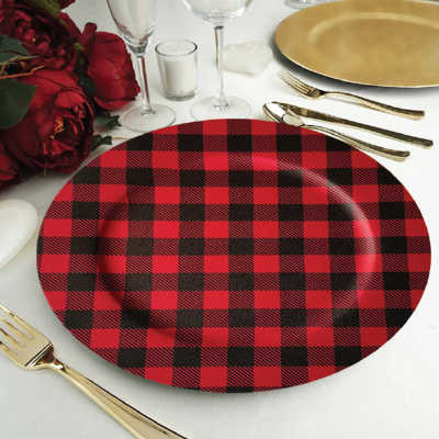 À LA CUISINE - Charger Plate (Buffalo - Plaid - Wood)
