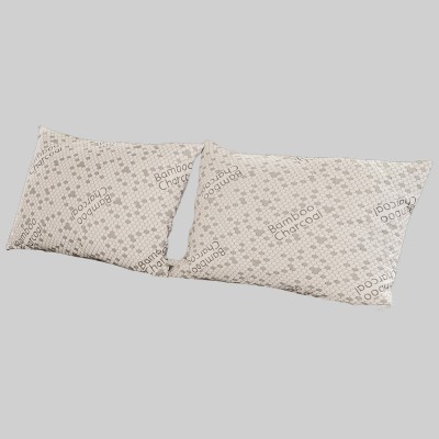 Protège-oreiller matelassé en bambou et charbon de bois