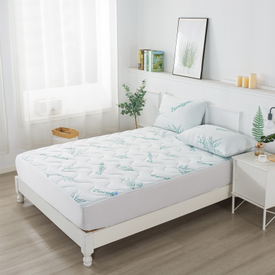Couvre-matelas bleu sarcelle matelassé Eucalyptus