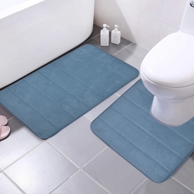 Lot de 2 tapis de bain en éponge