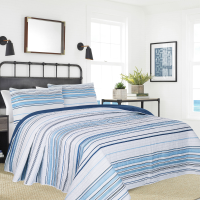Coastal - Stripe MF Blue Quilt Set