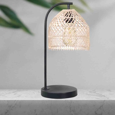 Lampe de table à abat-jour en rotin Nature Rattan Black