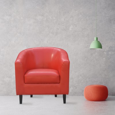 Red PU Accent Tub Chair