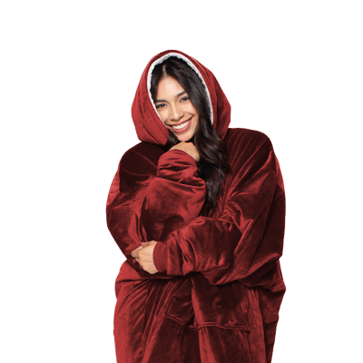Cozy Velour Hooded Blanket