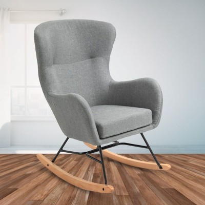Fauteuil berçant avec pieds en bois de hêtre
