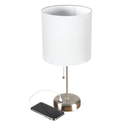 Lampe de table avec base pour chargeur d'appareil