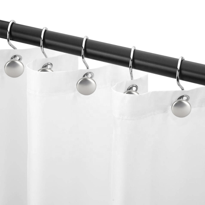 Le Spa - Crochets de douche en métal 12 pièces | Argent - Rond