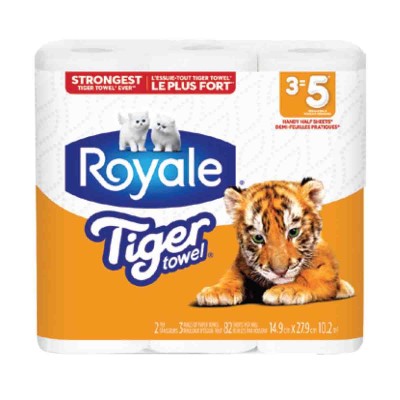 Royale 3 Rolls Paper Towel Tiger Towels