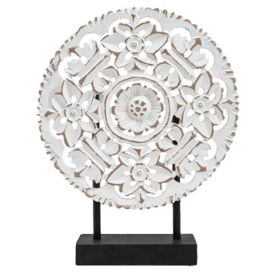 Médaillon blanc rustique 30cm